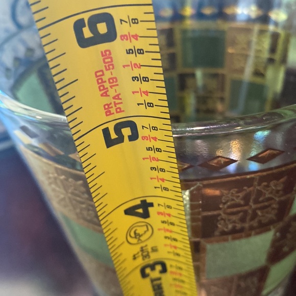 337A) Vintage Mid Century Modern Culver Prado Glass Green & 22k Gold Ice Bucket. - Picture 3 of 5